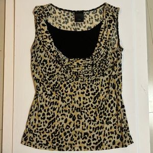 J.T.B Leopard Print Women Sleeveless Shirt Medium